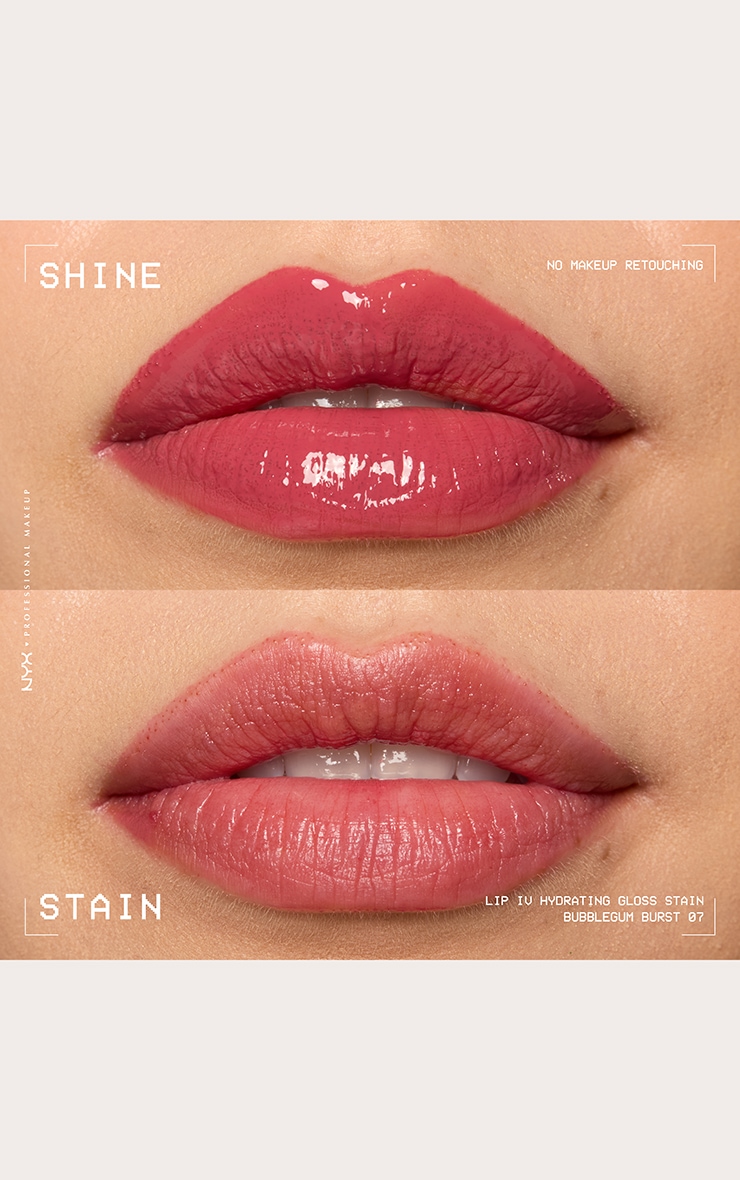 NYX PMU Lip Iv Hydrating Gloss Stain Lip Gloss - Bubblegum Burst image 3