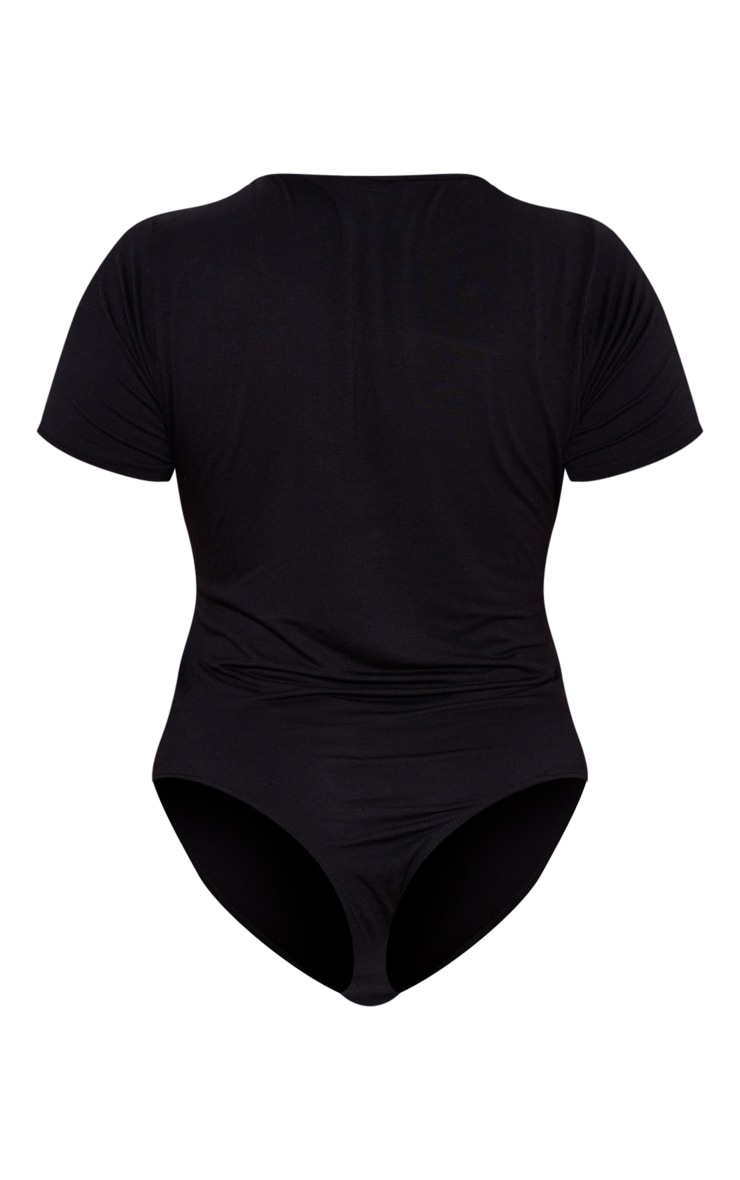 Plus Black Jersey Short Sleeve Bodysuit image 6