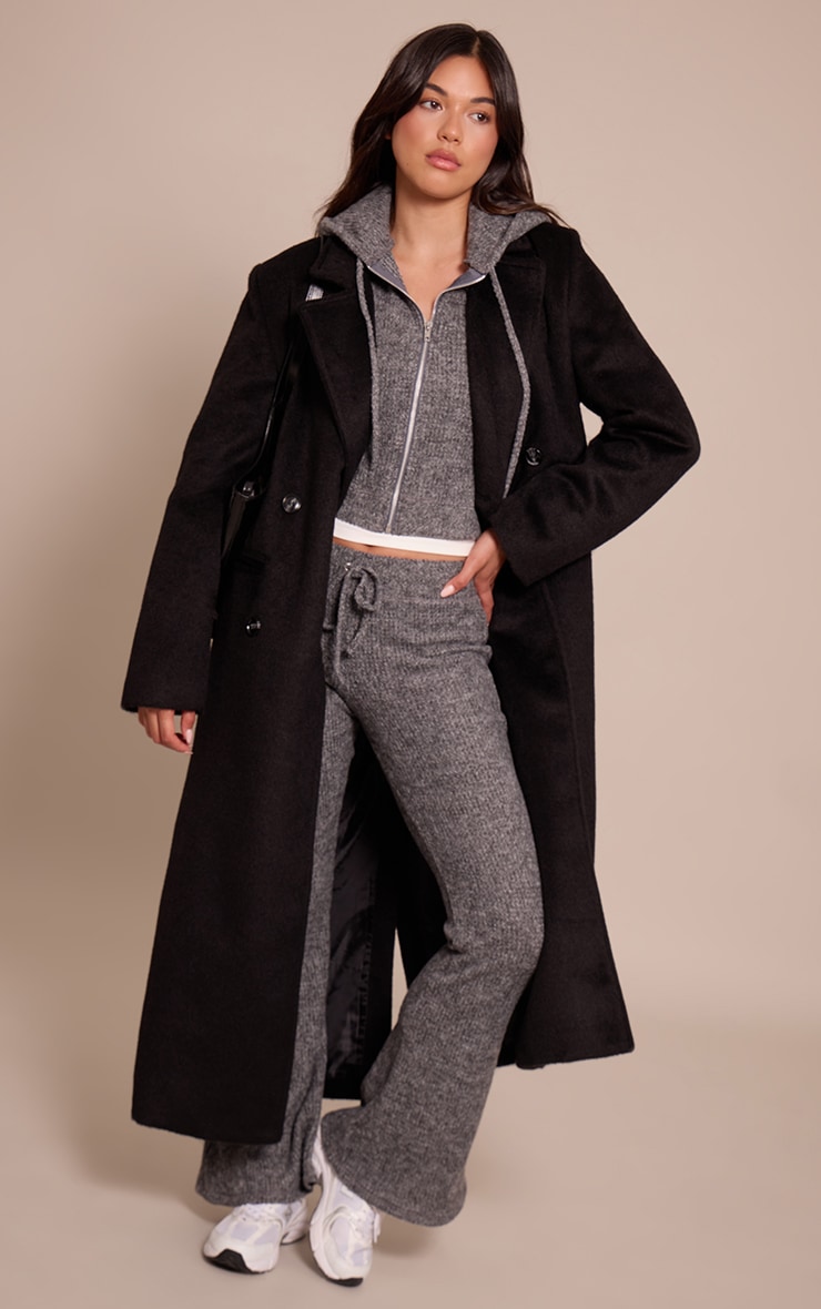 Top gauffré côtelé brossé gris anthracite à zip image 3