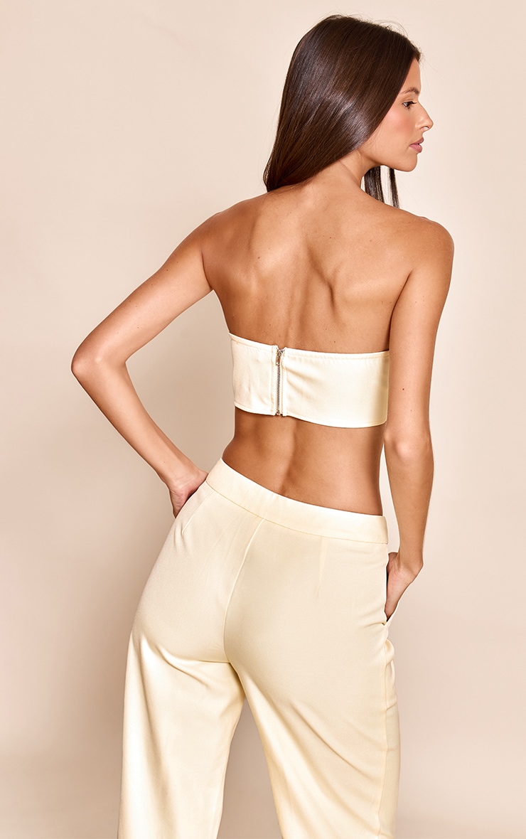 Butter Yellow Woven Tailored Bandeau Top image 2