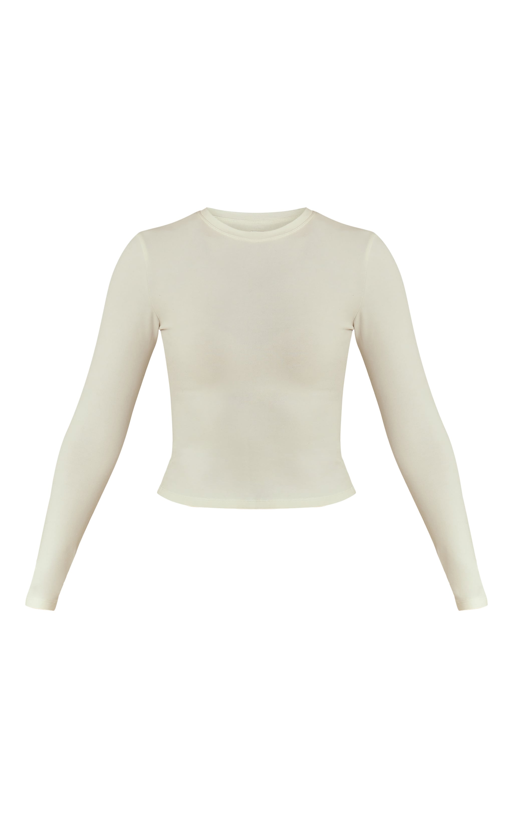 White Melange Soft Cotton Long Sleeve Top image 5