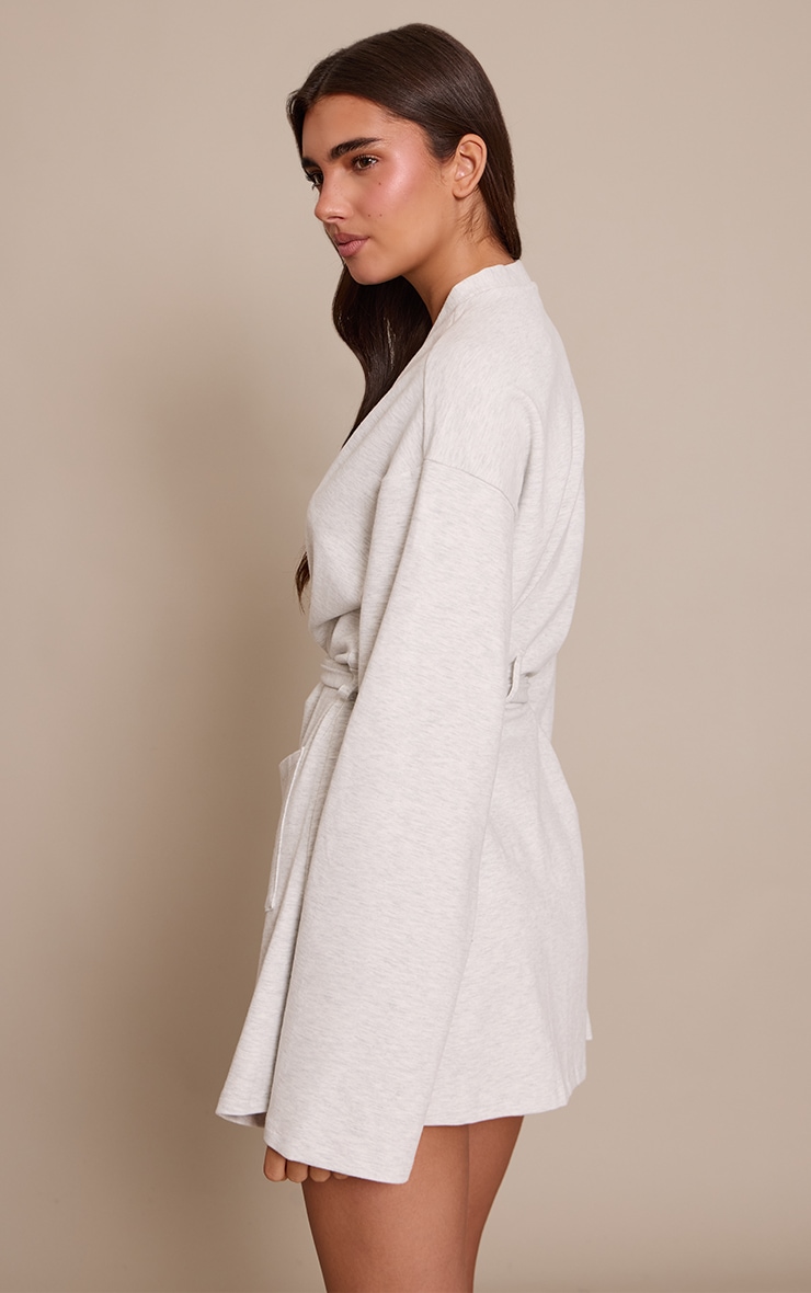 Ash Grey Soft Touch Short Dressing Gown image 2
