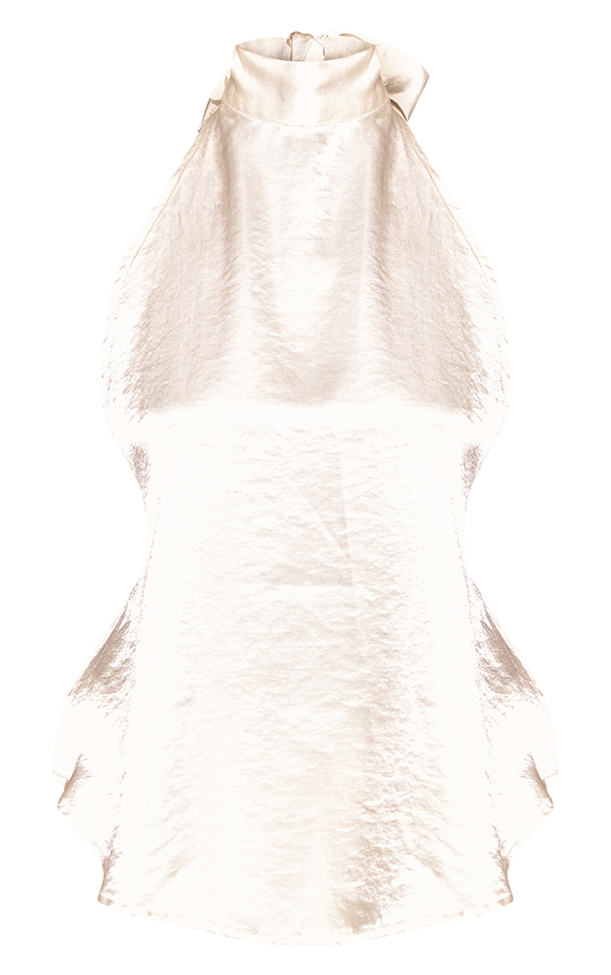 Cream Satin Halterneck Back Detail Top image 5