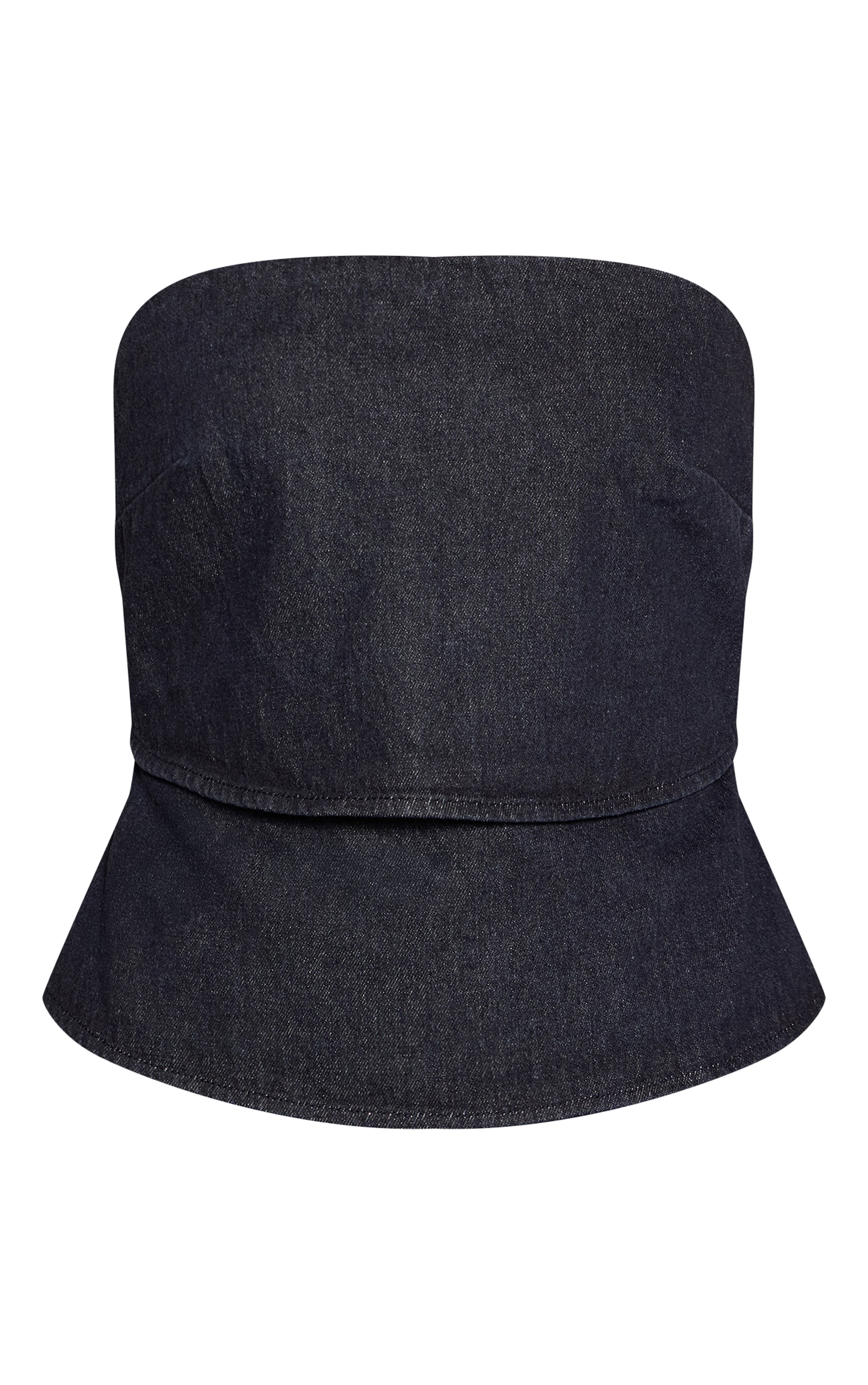 Top bustier en jean indigo foncé à partie superposée image 5