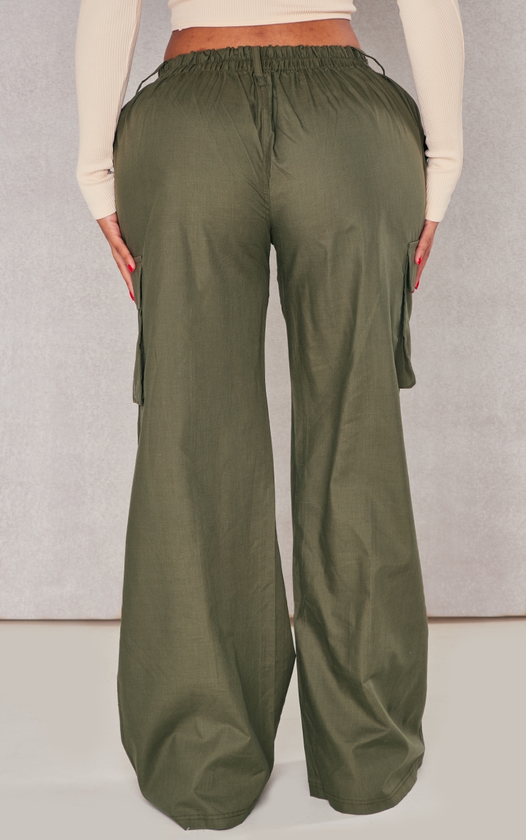 Shape Khaki Pocket Detail Low Rise Wide Leg Cargo's image 3