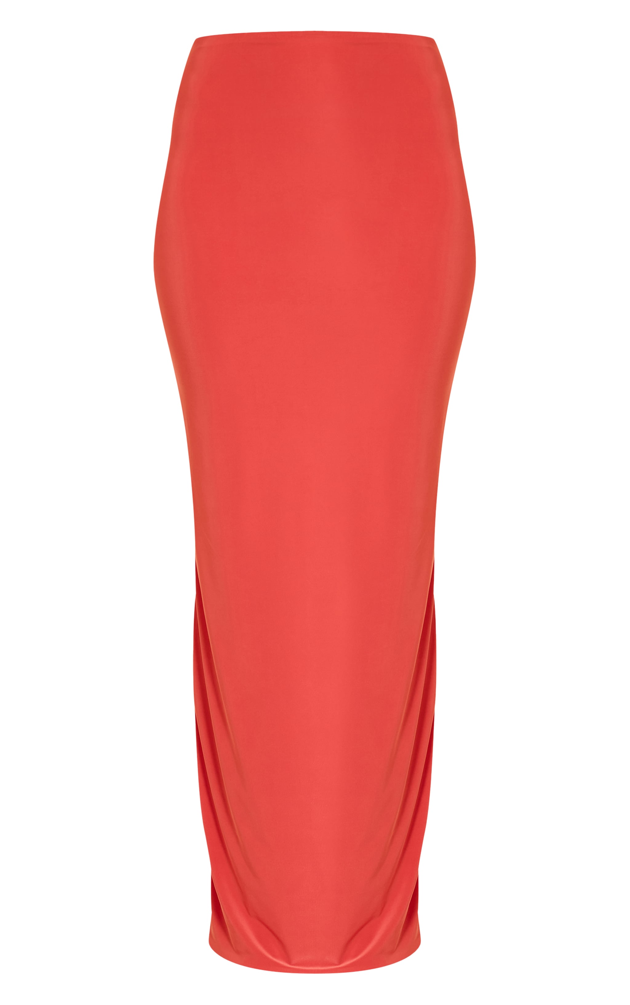 Orange Slinky Low Waist Maxi Skirt image 5
