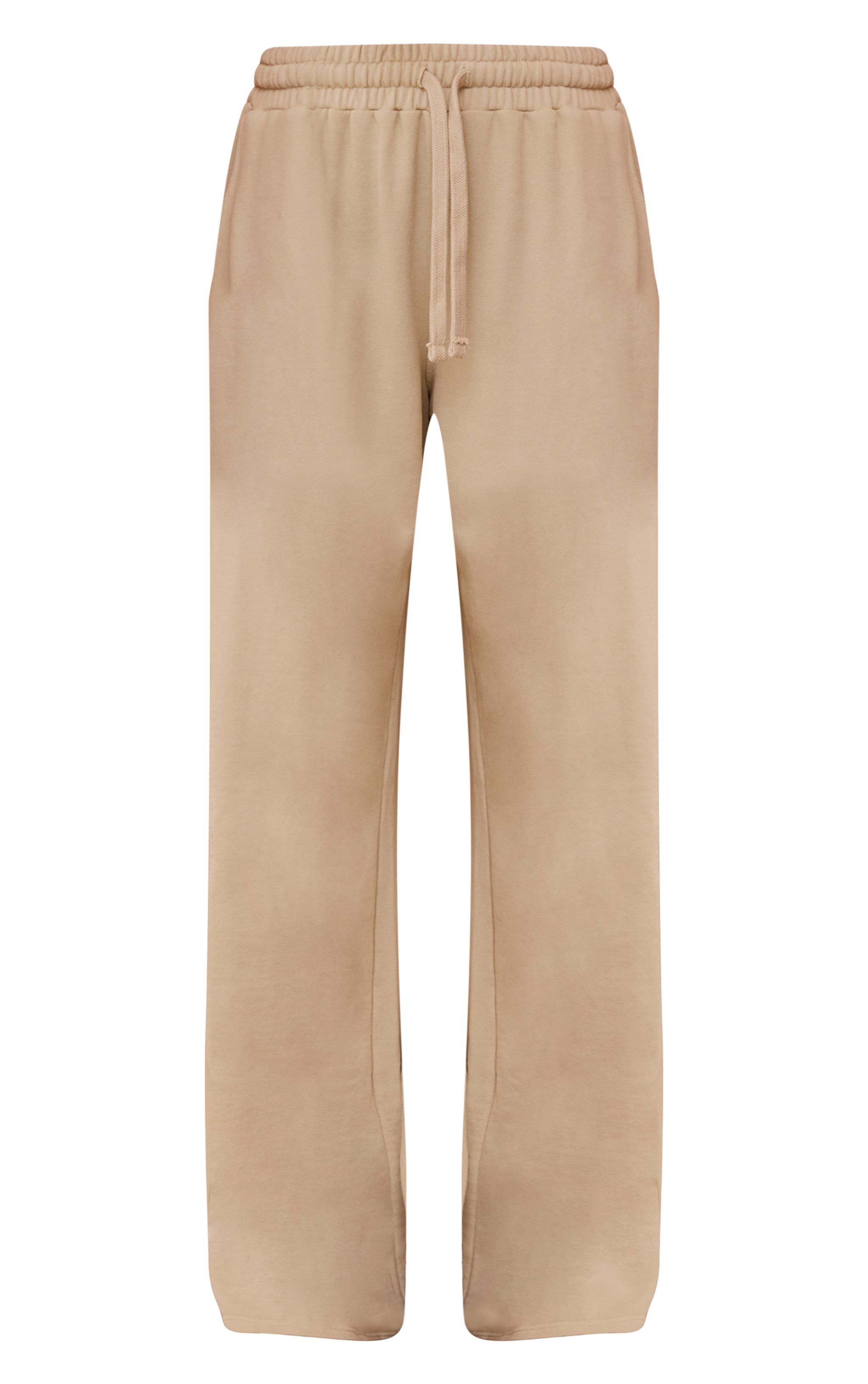 Oatmeal Acid Wash Rib Panel Straight Leg Sweatpants image 5