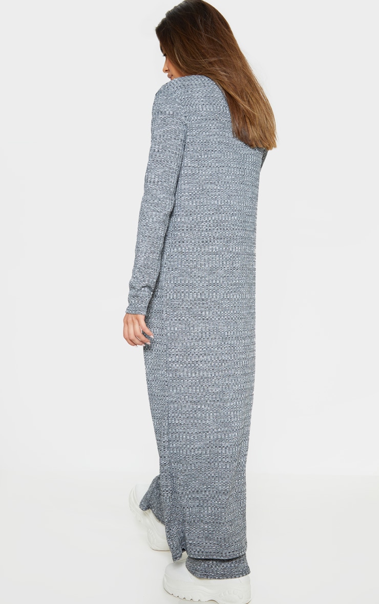 Long cardigan en maille grise image 2