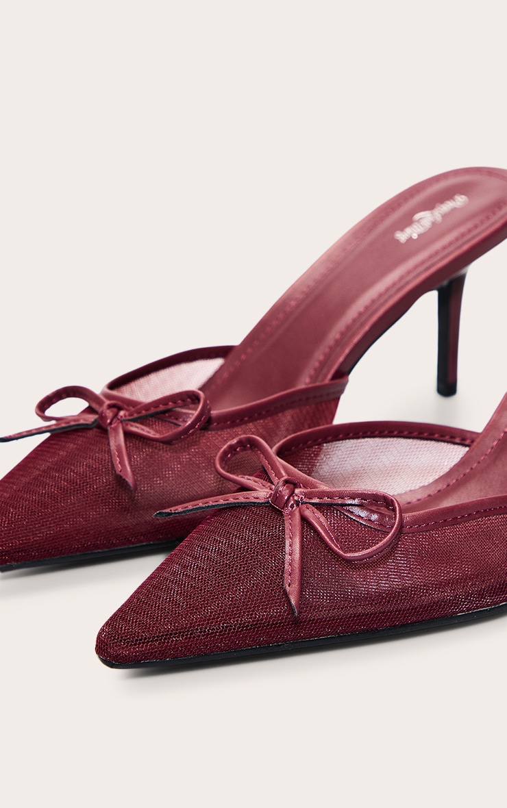 Plum Mesh Bow Detail Mule image 5