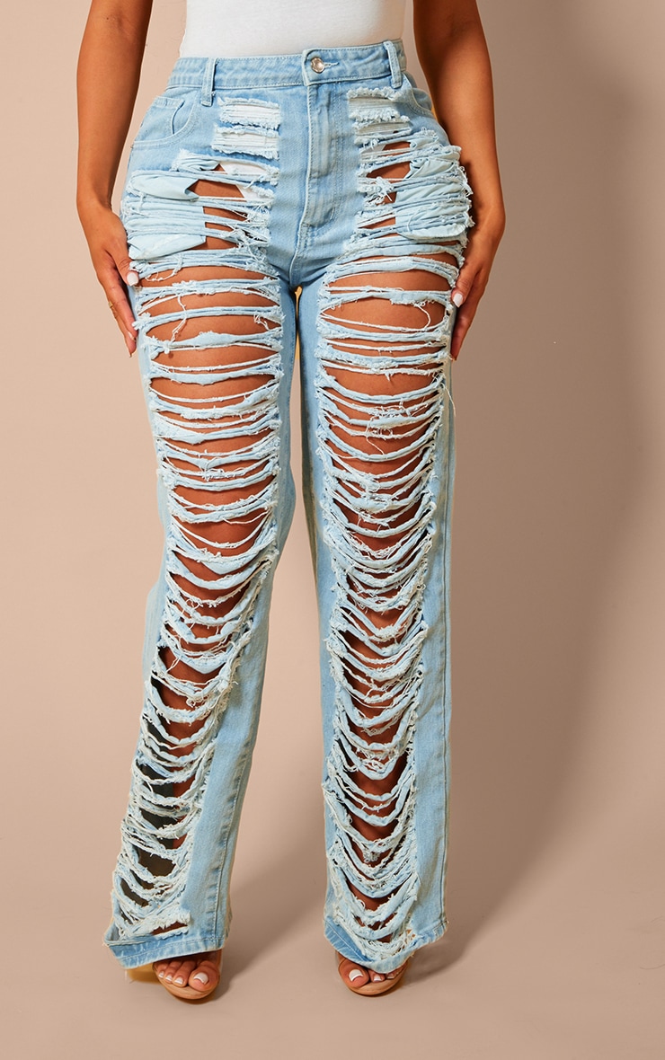 Shape Light Blue Denim Fray Detail Jeans Shape PLT