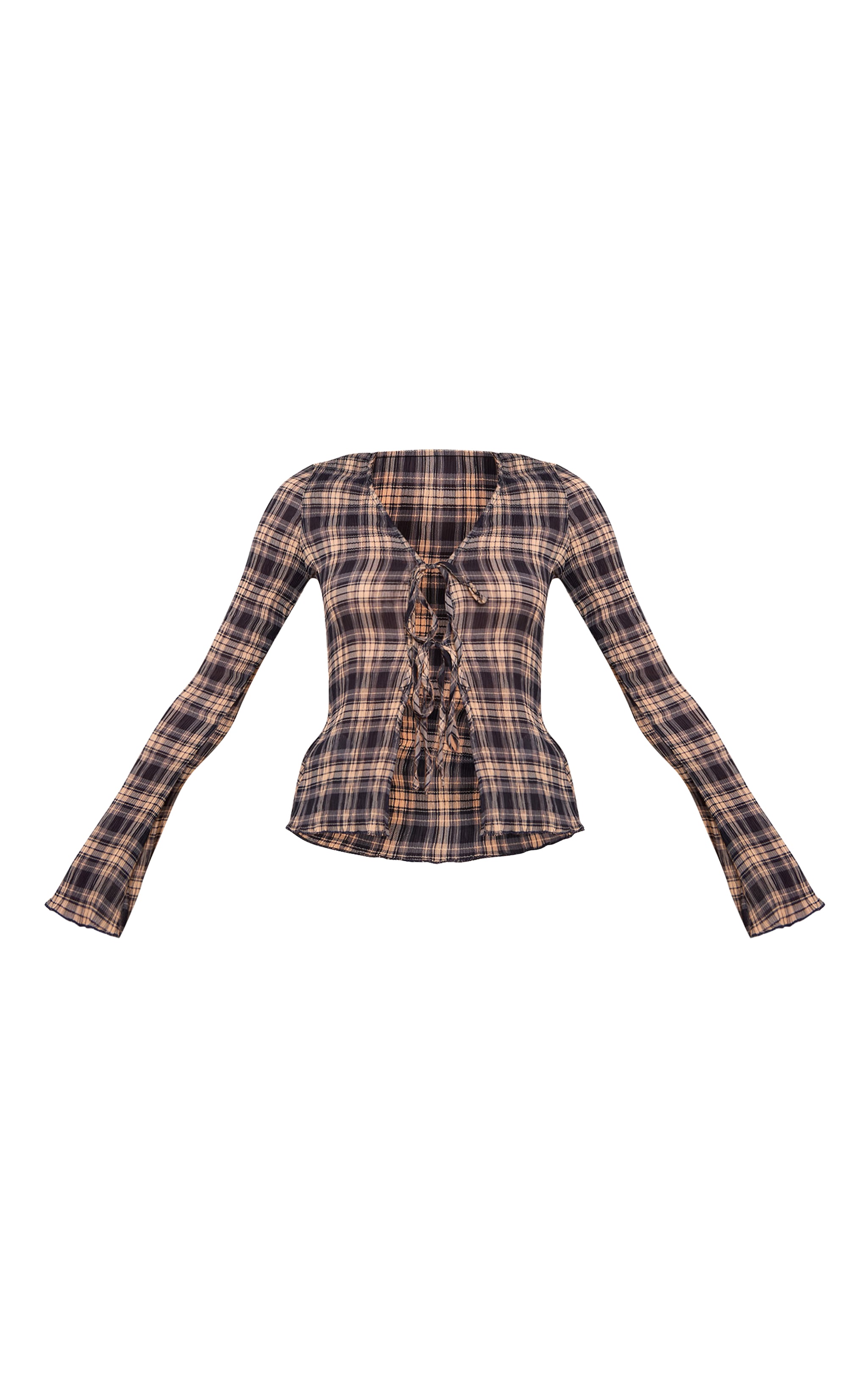 Blue Plisse Check Printed Blouse image 5