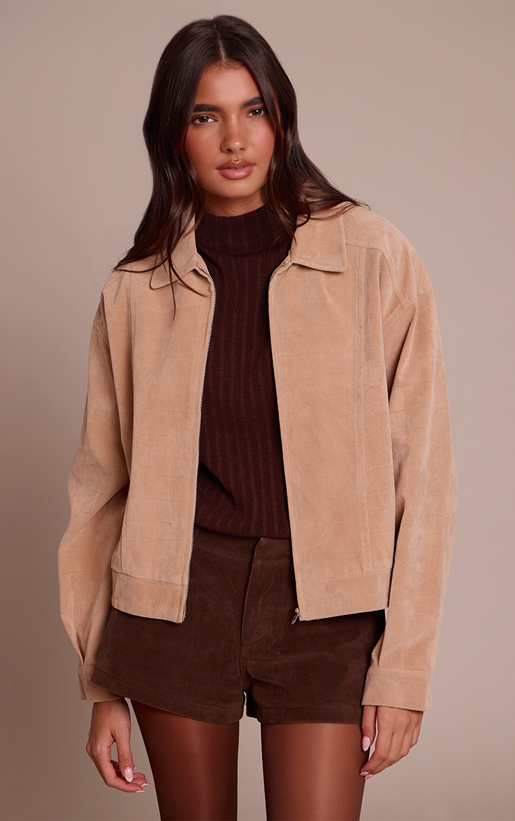 Sand Croc Suede Bomber Jacket image 1