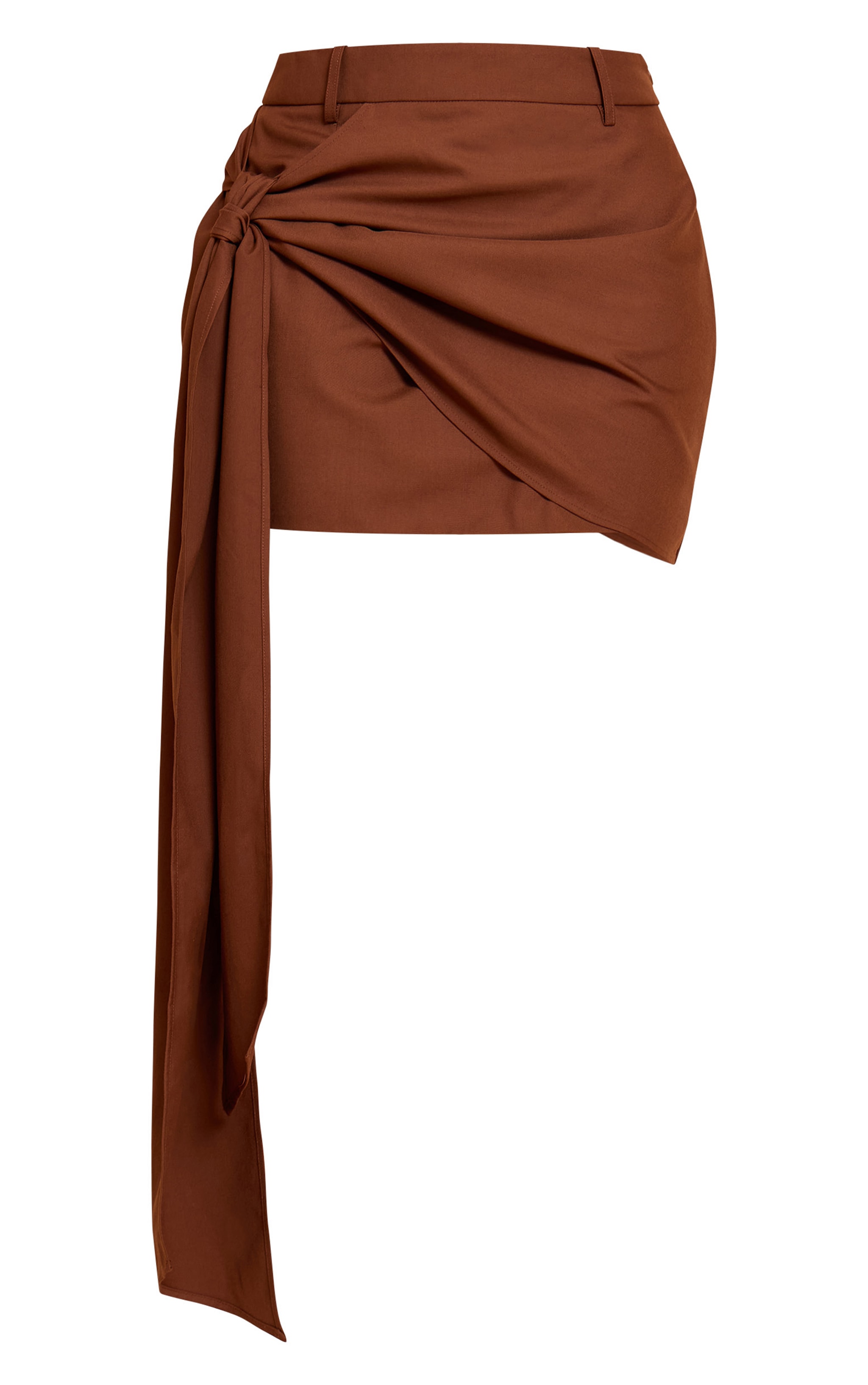 Shape Chocolate Tailored Drape Side Mini Skirt image 6