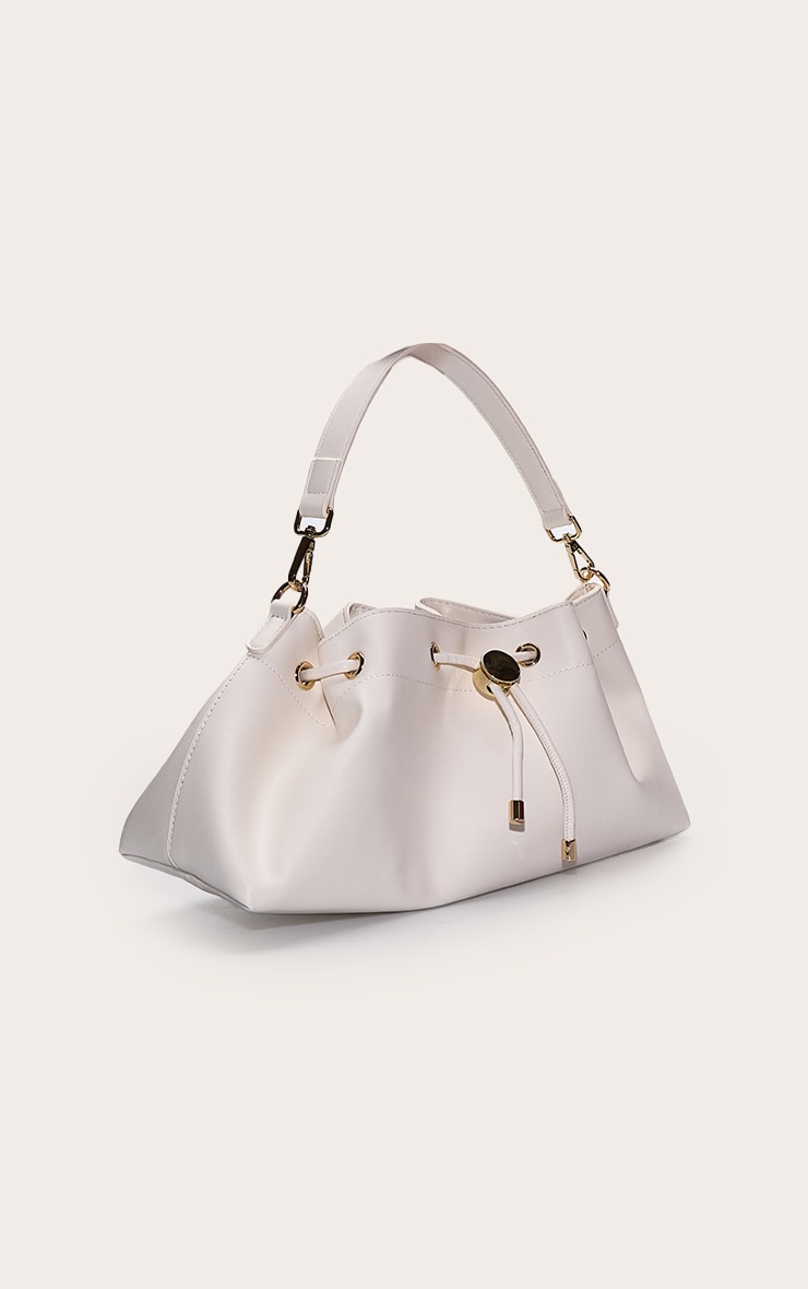 Cream Soft PU Drawstring Shoulder Bag image 3