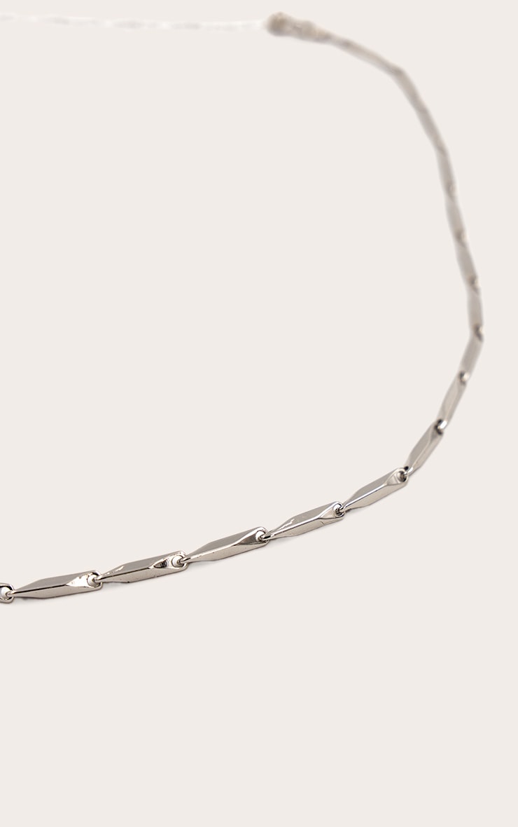Silver Dash Link Chain Necklace image 3