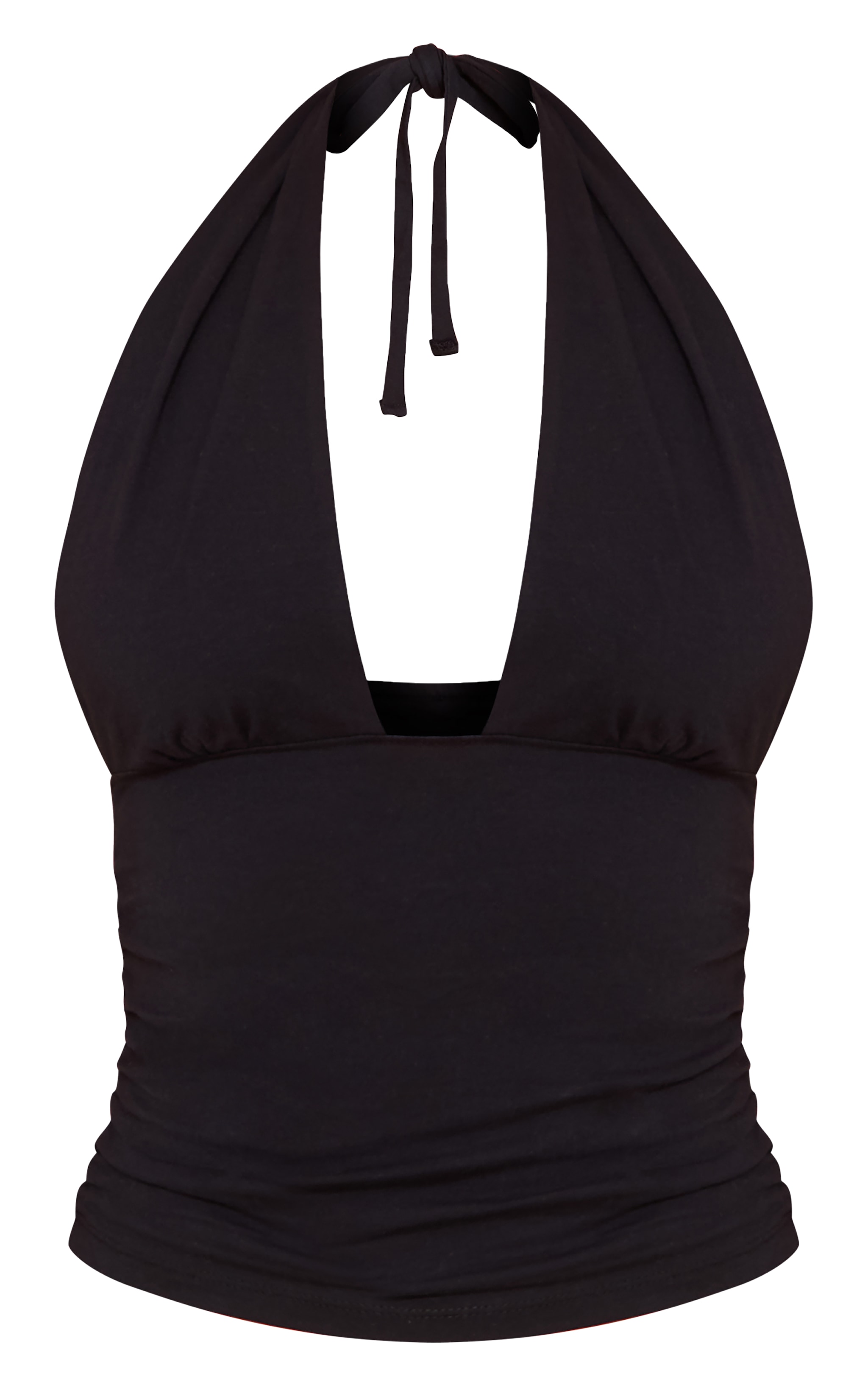 Black Soft Cotton Plunge Sleeveless Top image 5