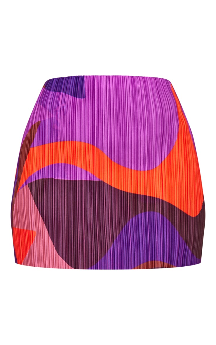 Multi Swirl Printed Plisse Micro Mini Skirt image 6