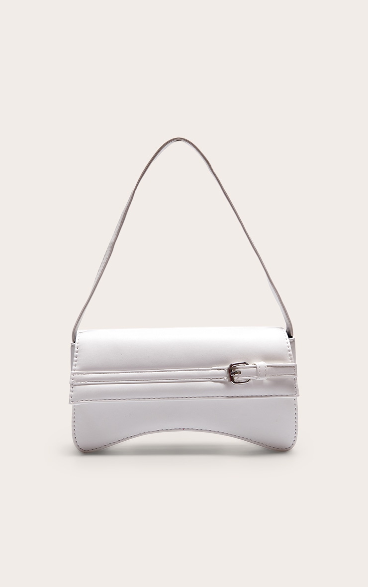 White Baguette Buckle Shoulder Bag image 1