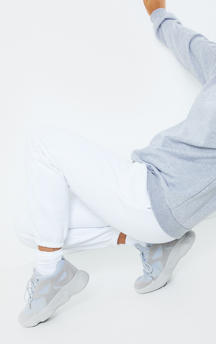 Grey Wide Fit Chunky Bubble Sole Panelled Up Sneakers