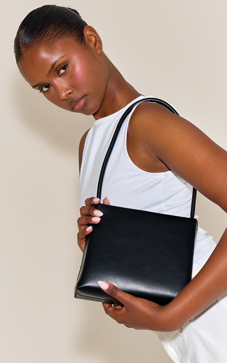 Black Structured Mini Shoulder Bag image 1