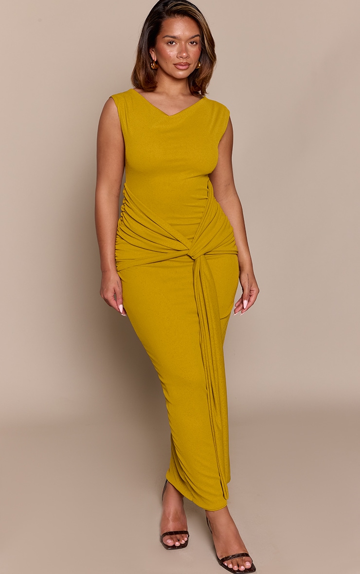 Shape Lime Onion Skin Drape Detail Maxi Dress