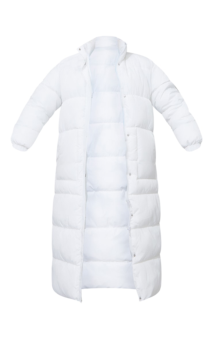 Tall White Long Puffer Coat image 5