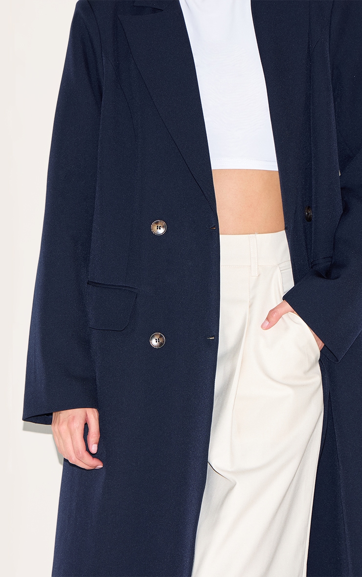 Manteau style duster long bleu marine image 4