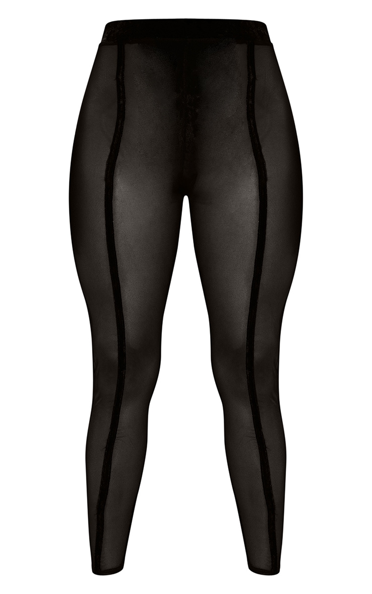 Black mesh stripe leggings plt online