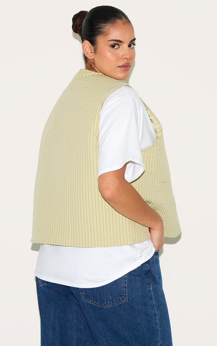 Plus Sage Padded Stripe Vest image 2