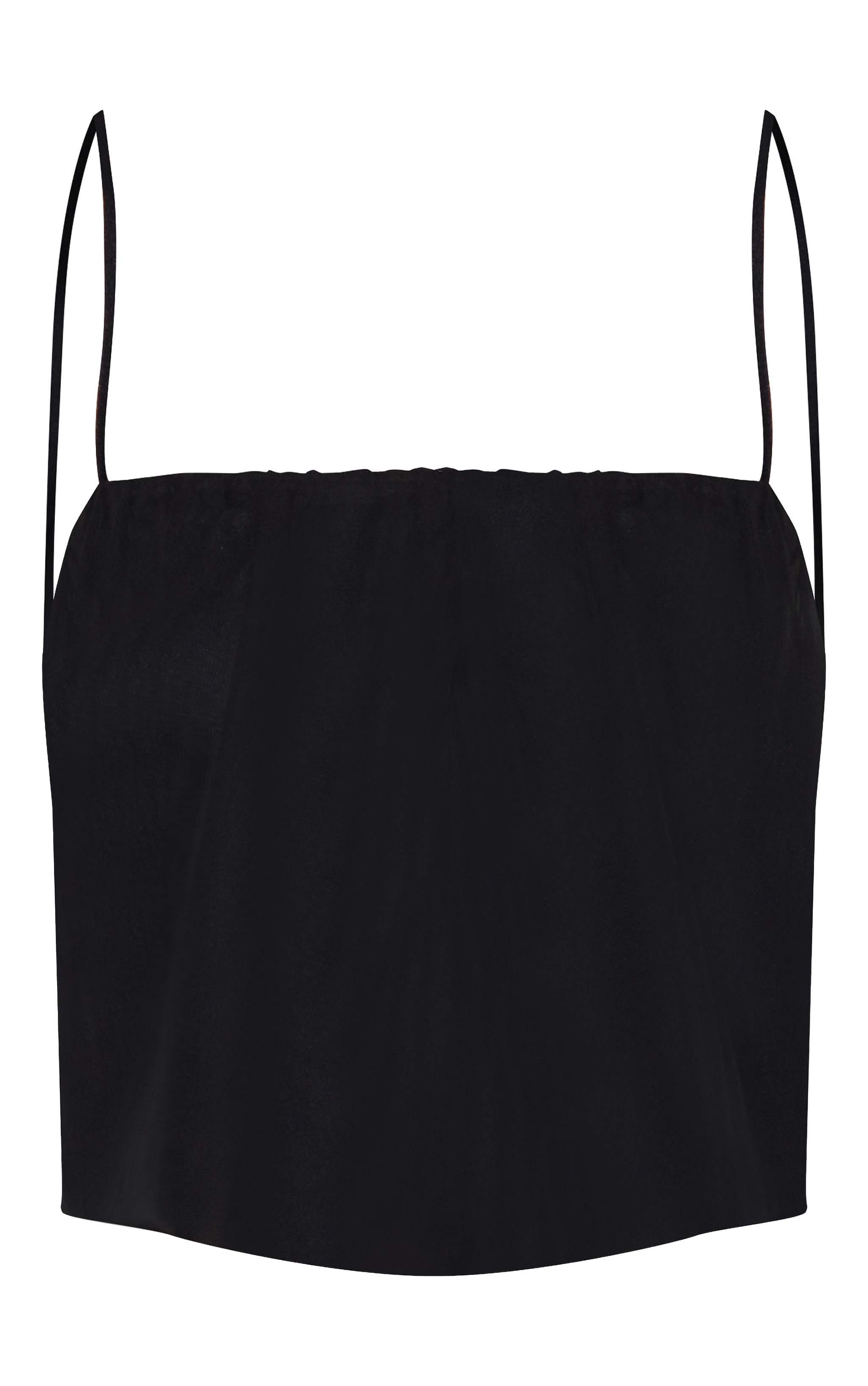 Black Chiffon Spaghetti Strap Puffball Top image 5