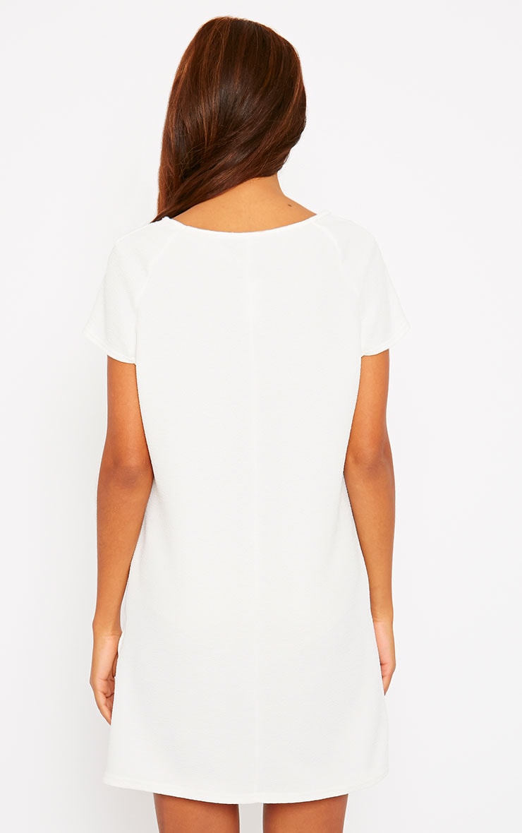 Camila Cream Shift Dress Dresses PrettyLittleThing PrettyLittleThing