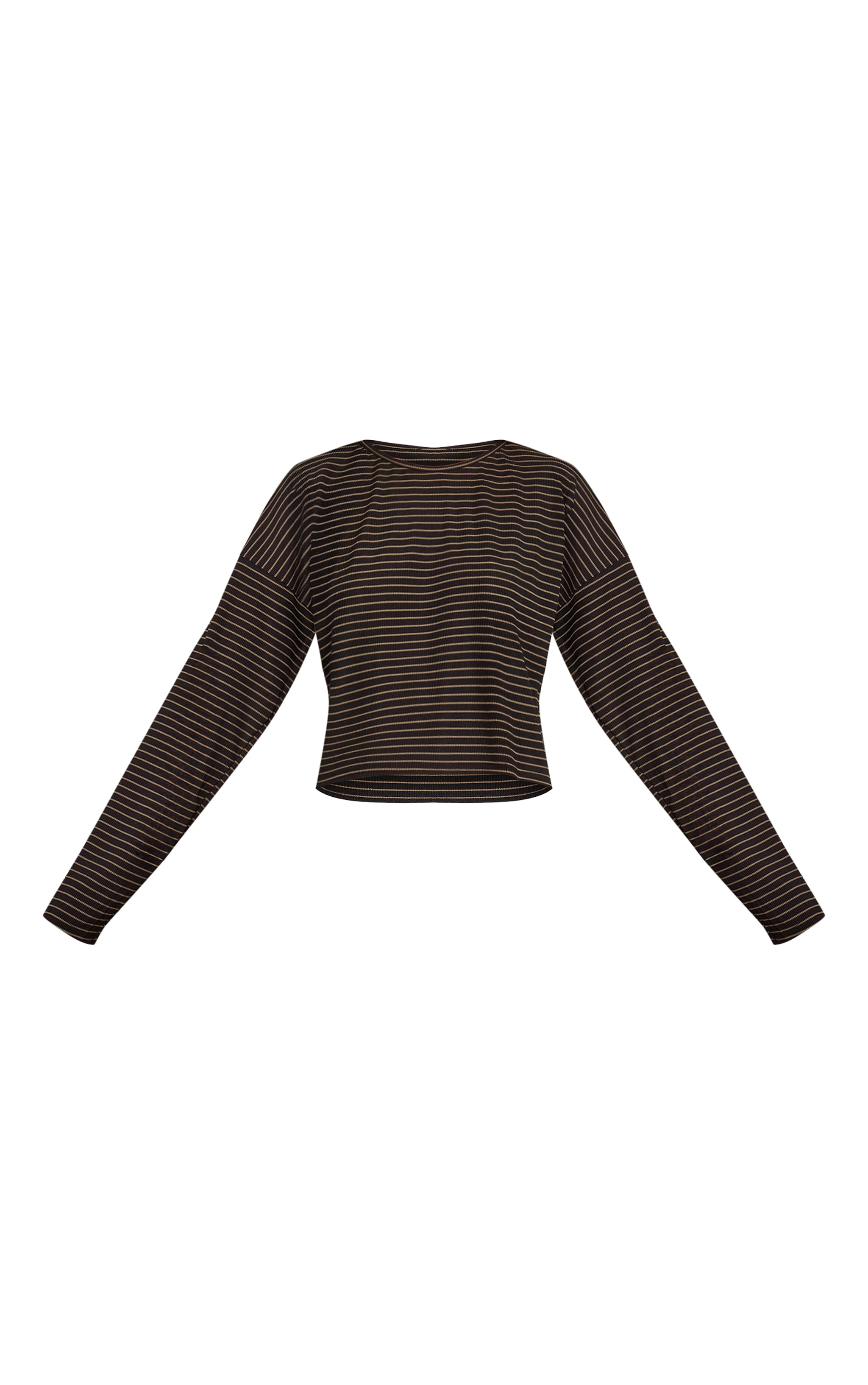 Multi Ribbed Stripe Oversized Slouchy Long Sleeve Top  image 5