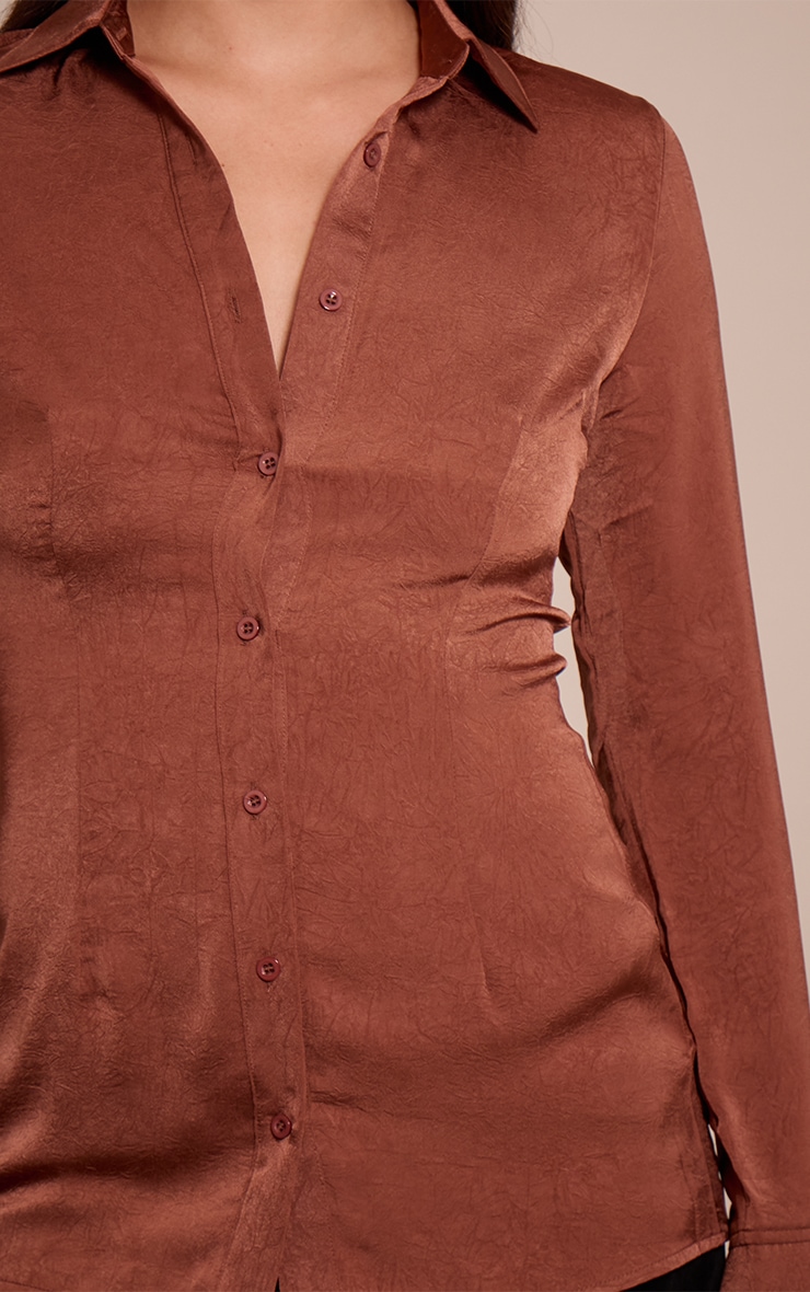 Chocolate Textured Fitted Shirt image 4