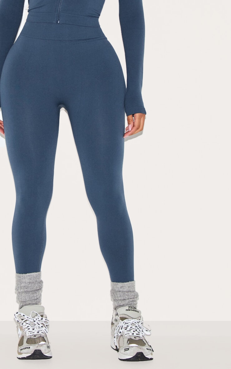 Shape Navy Seamless Active Ruched Bum High Waisted Leggings image 4