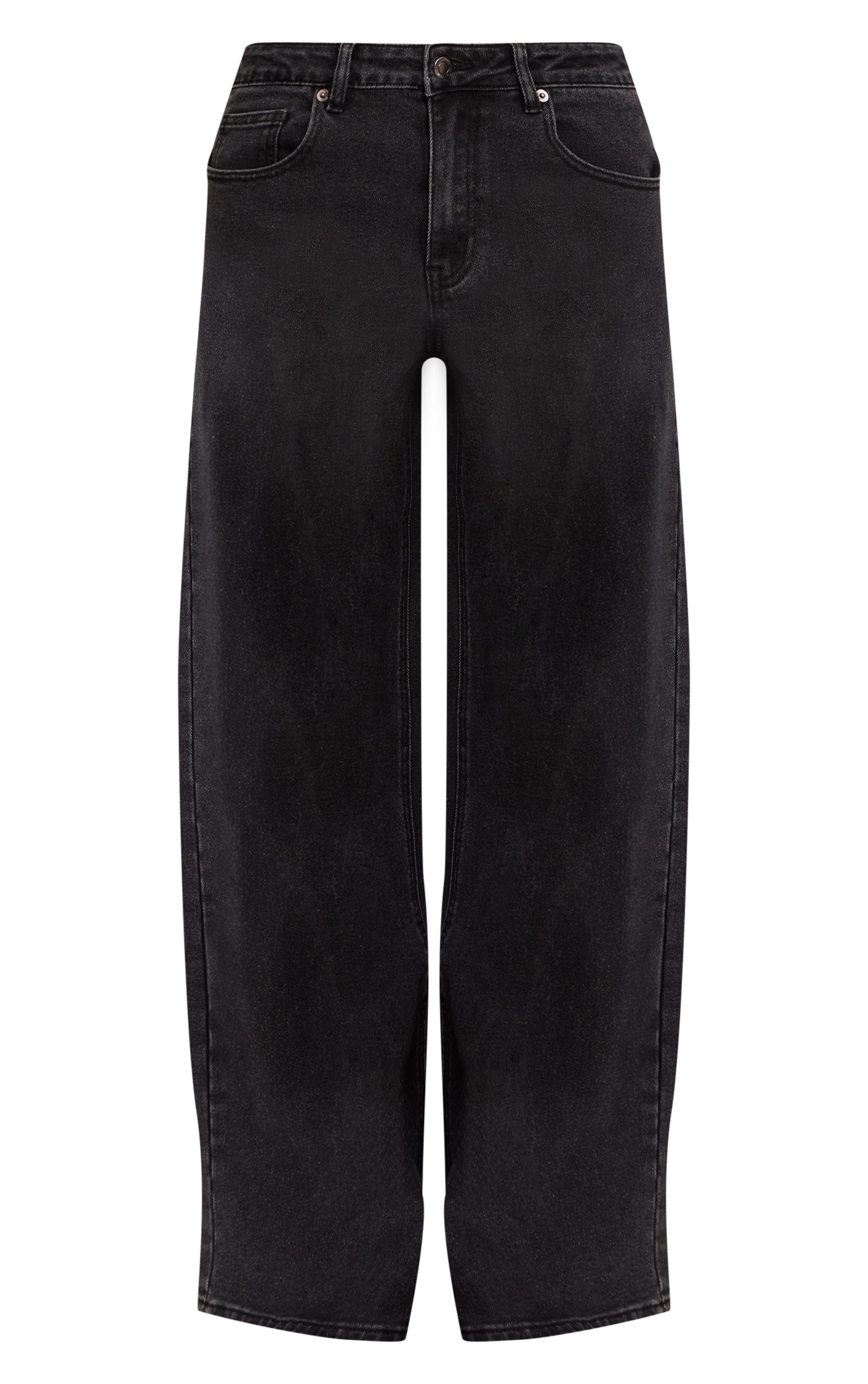 Washed Black Mid Rise Stretch Wide Leg Jeans image 5