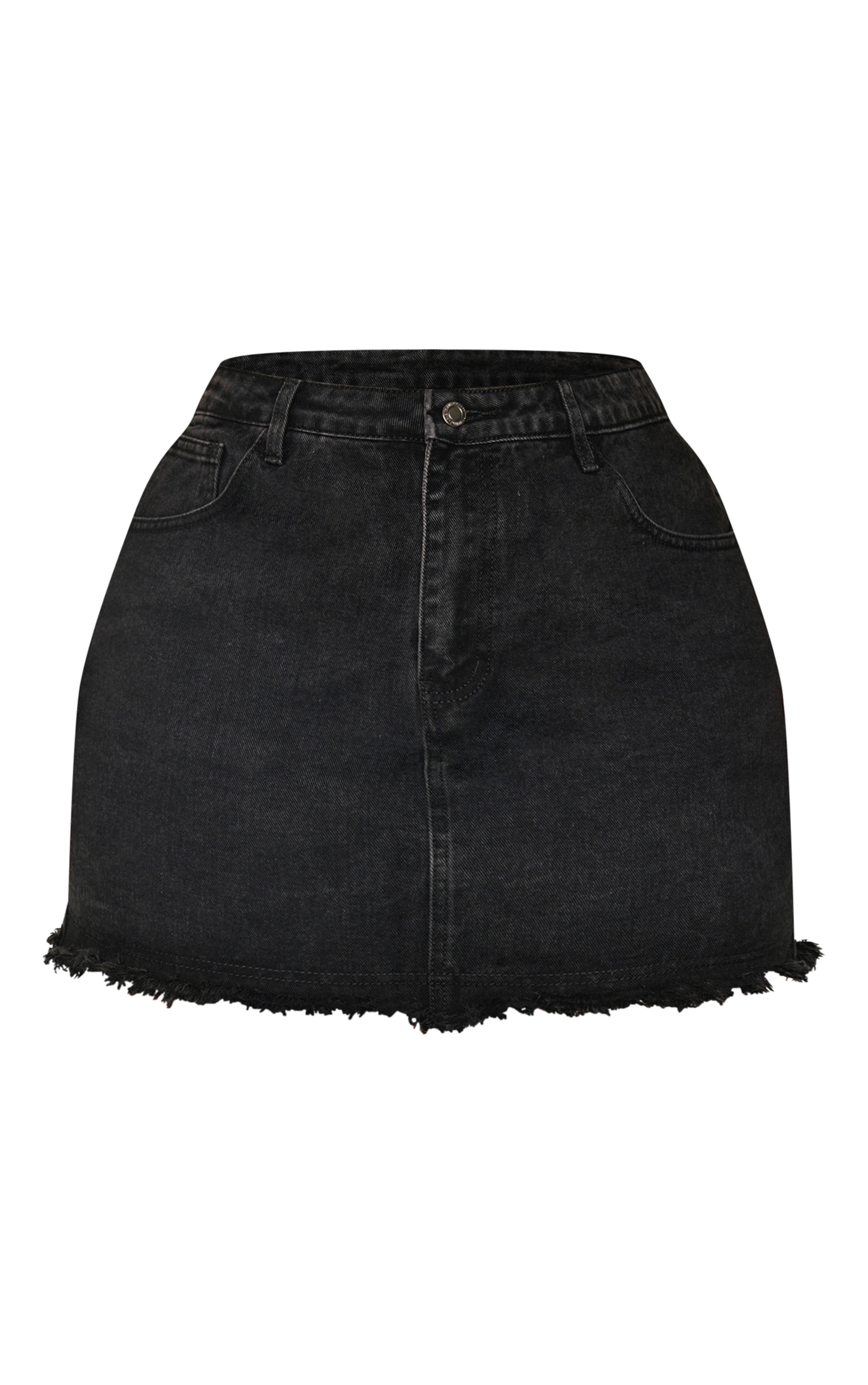 Plus Mini-jupe noire délavée à ourlet élimé image 6