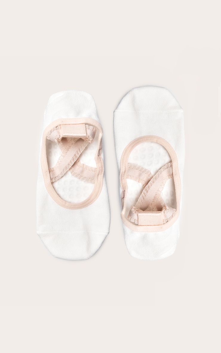 White Ballerina Strap Sneaker Sock image 2