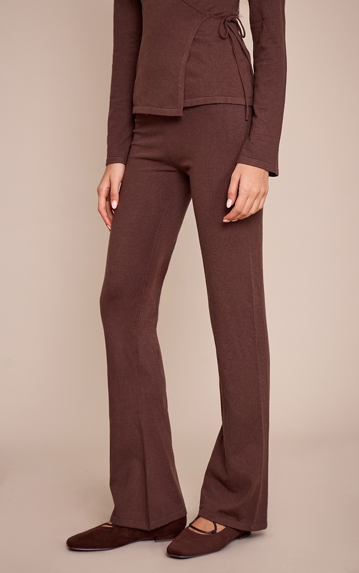 Chocolate Fine Knit Flared Legging image 2