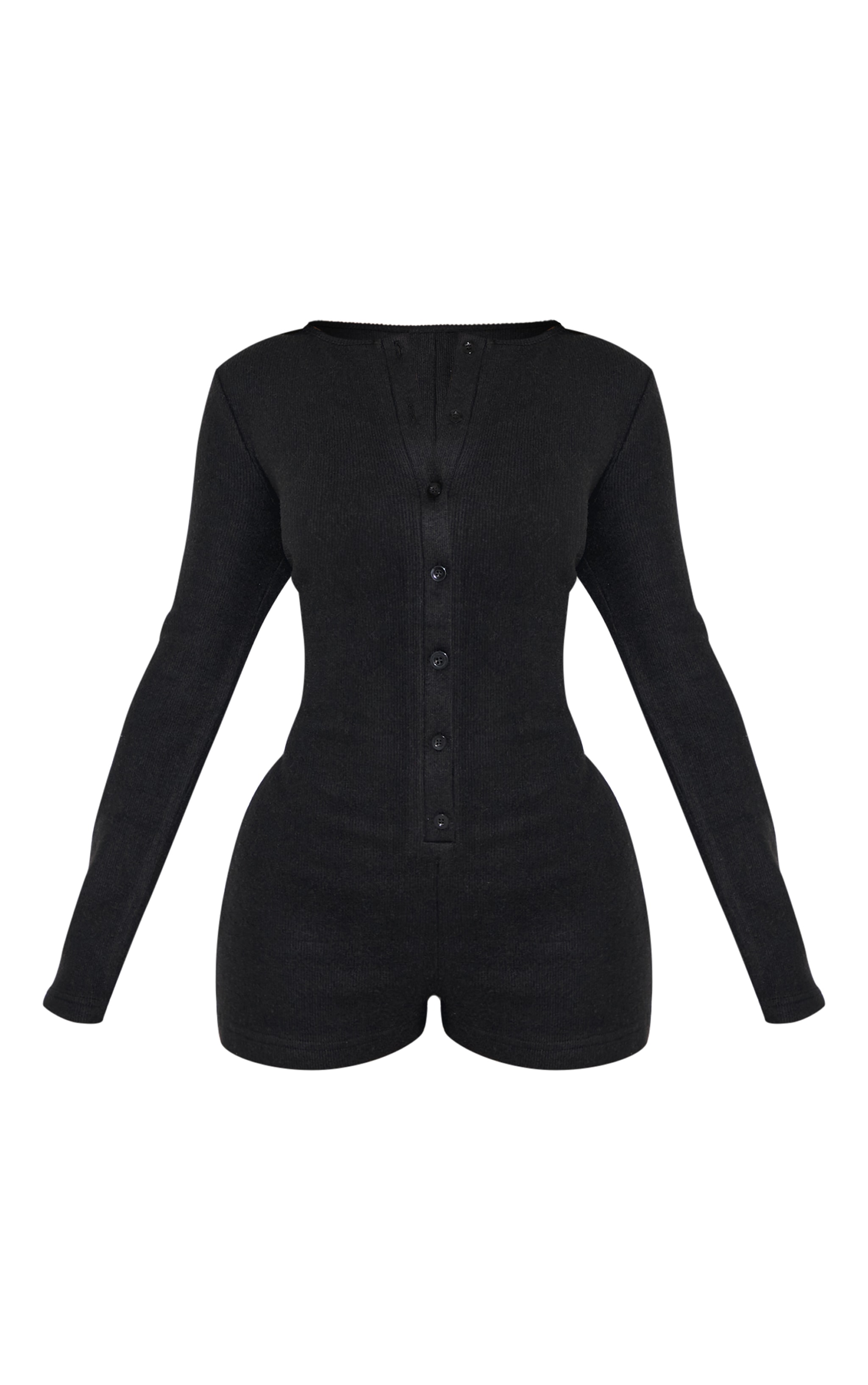 ACLENT Front button rib knit rompers 黒 フロントボタンニットロンパース｜ACLENT（アクレント）