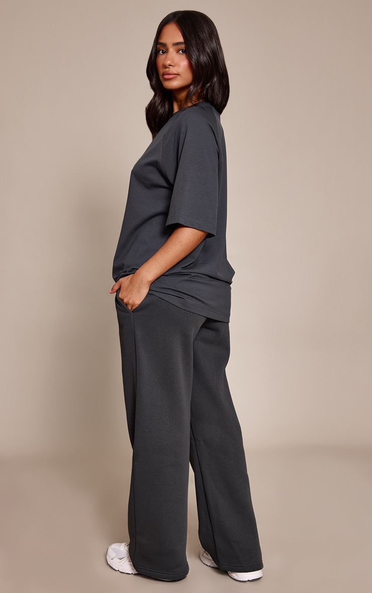 Petite Charcoal Oversized Wide Leg Sweatpants