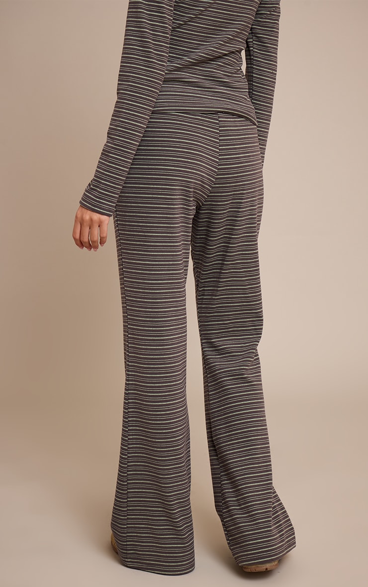 Chocolate Soft Fleece Pinstripe Skinny Flare Pant  image 3