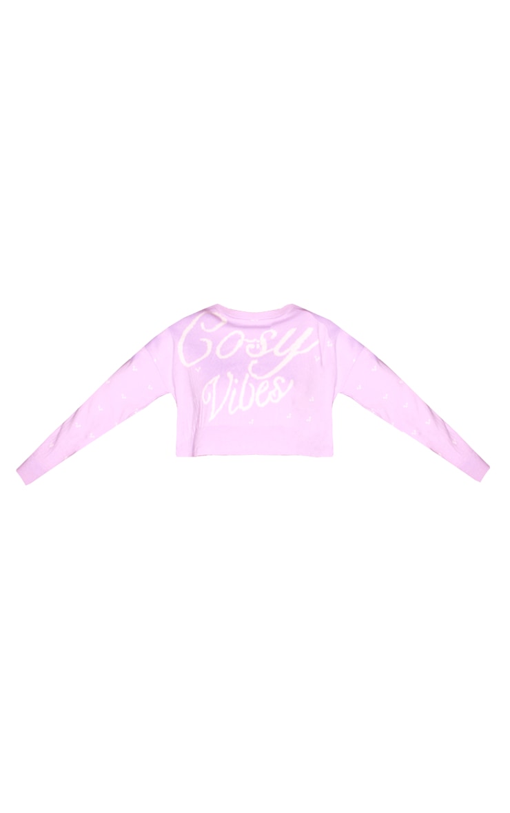  Lilac Cosy Vibes Crop Christmas Sweater image 5