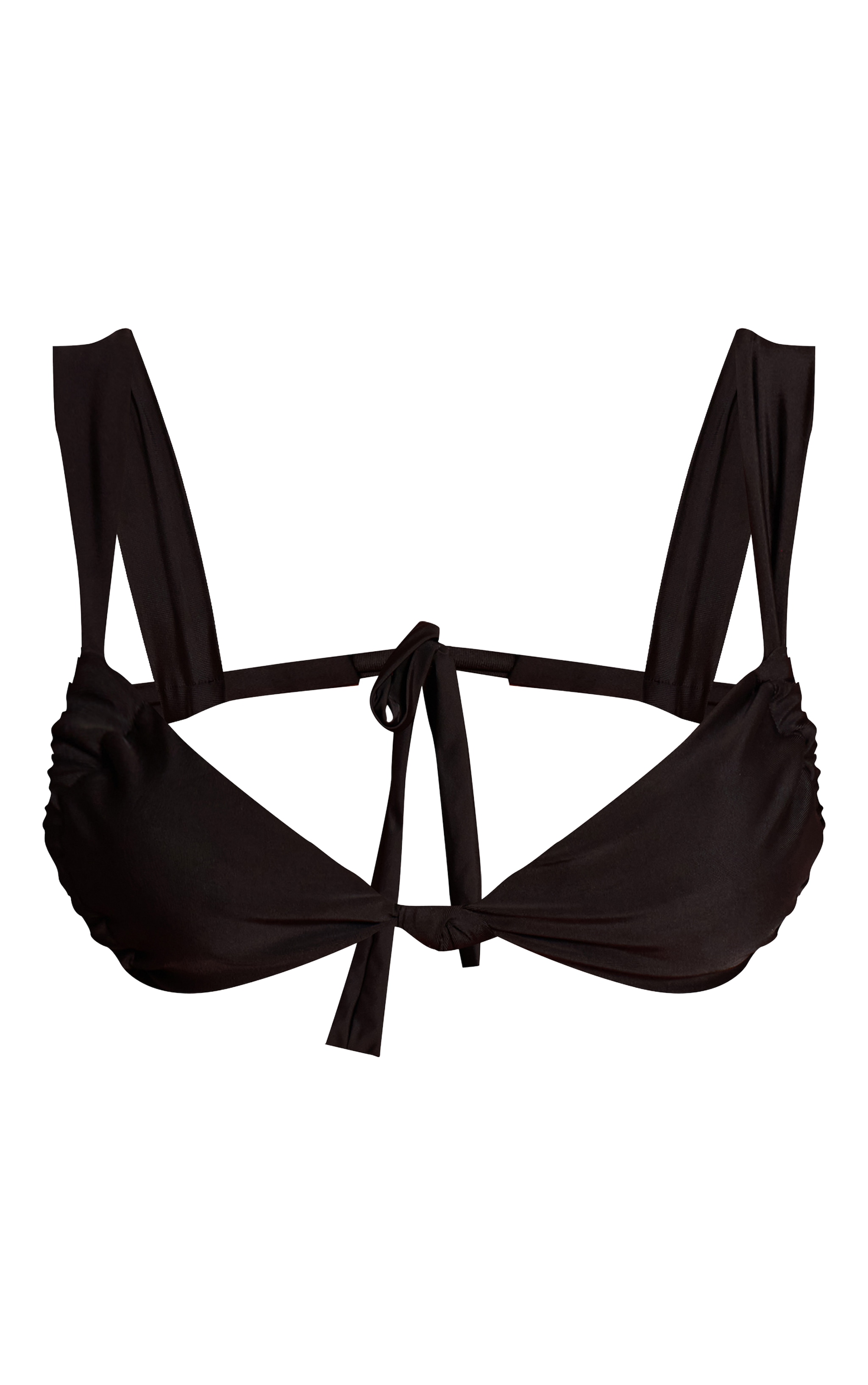 Black Knot Front Ruched Cup Bikini Top image 5