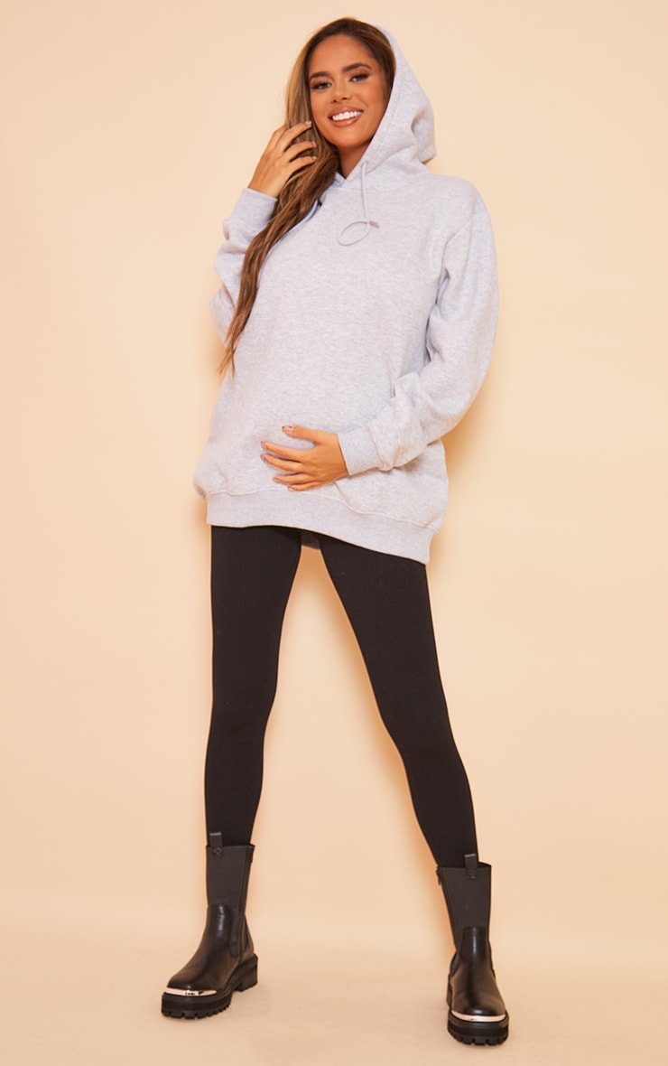 Maternity Grey Marl Ultimate Basic Hoodie image 3