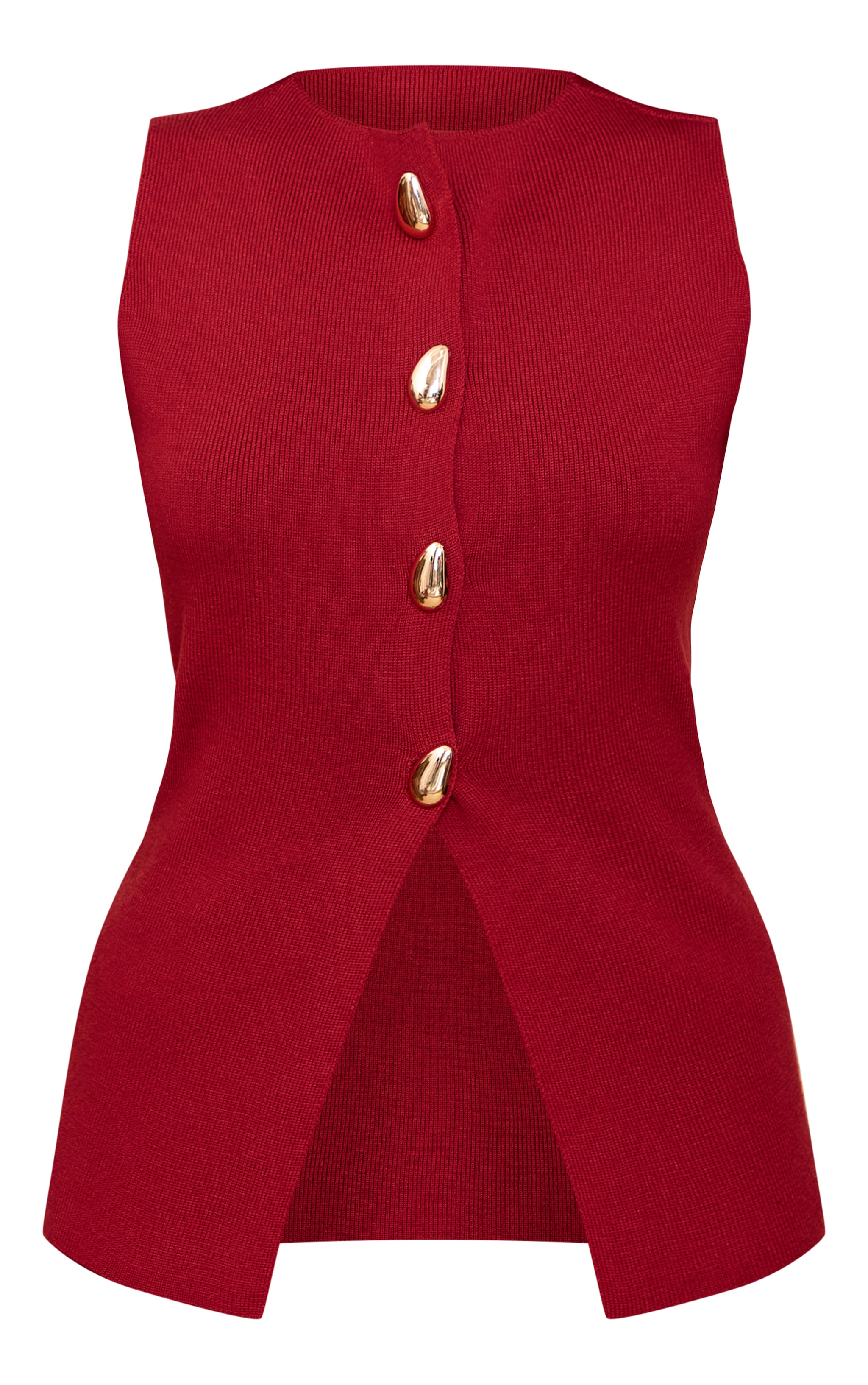 Gilet en maille compacte rouille à boutons image 5