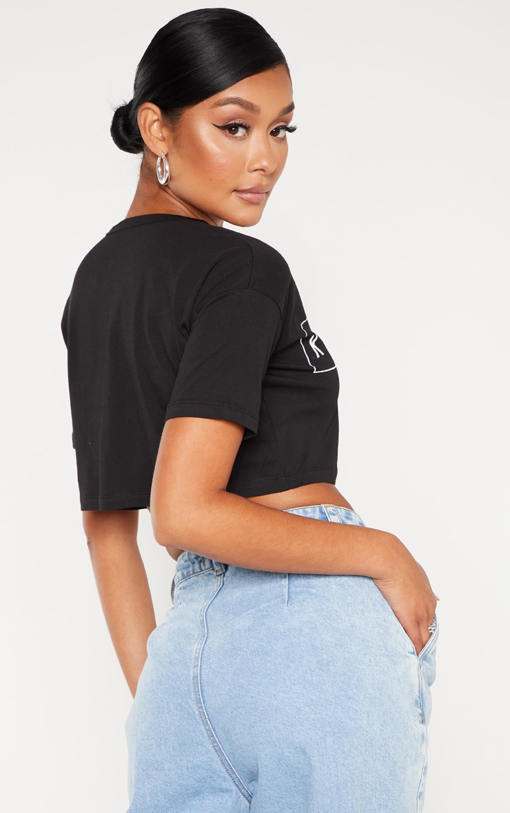 Black Killin It Graphic Crop T Shirt image 2