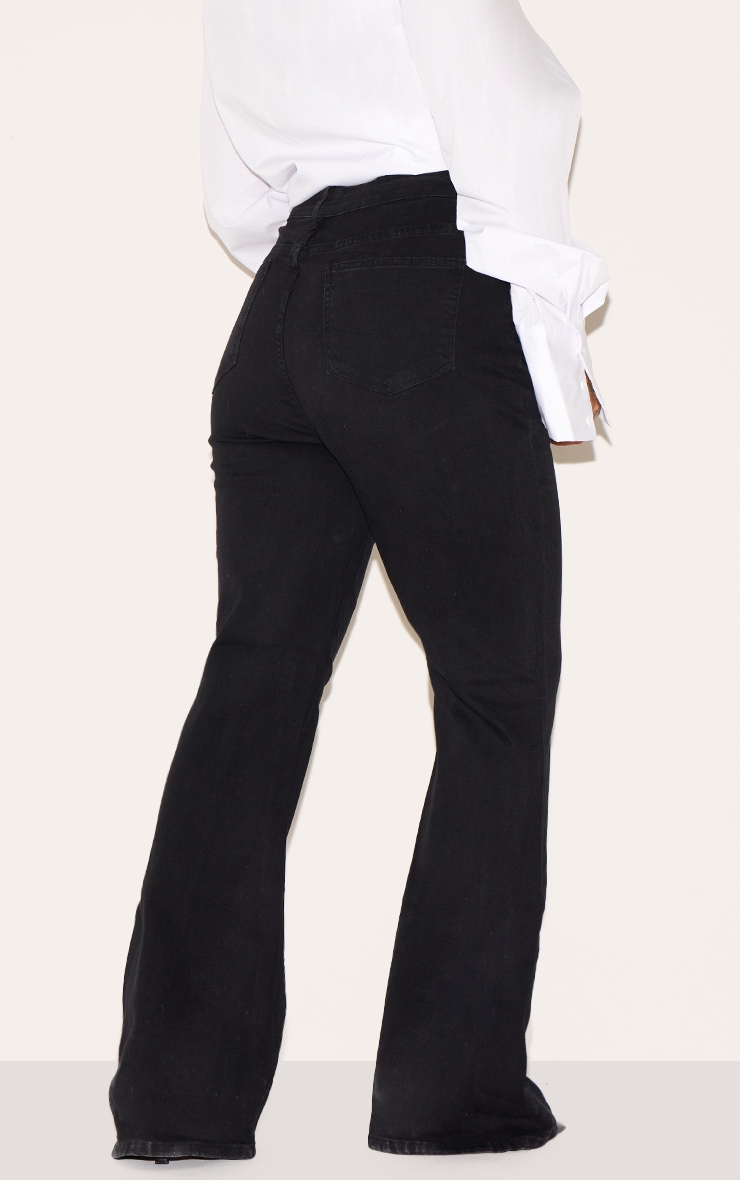 Plus Black Flare Denim Jeans image 3