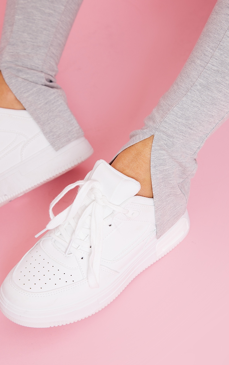 Grey Marl Binding Detail Split Hem Cotton Jumpsuit Dresses