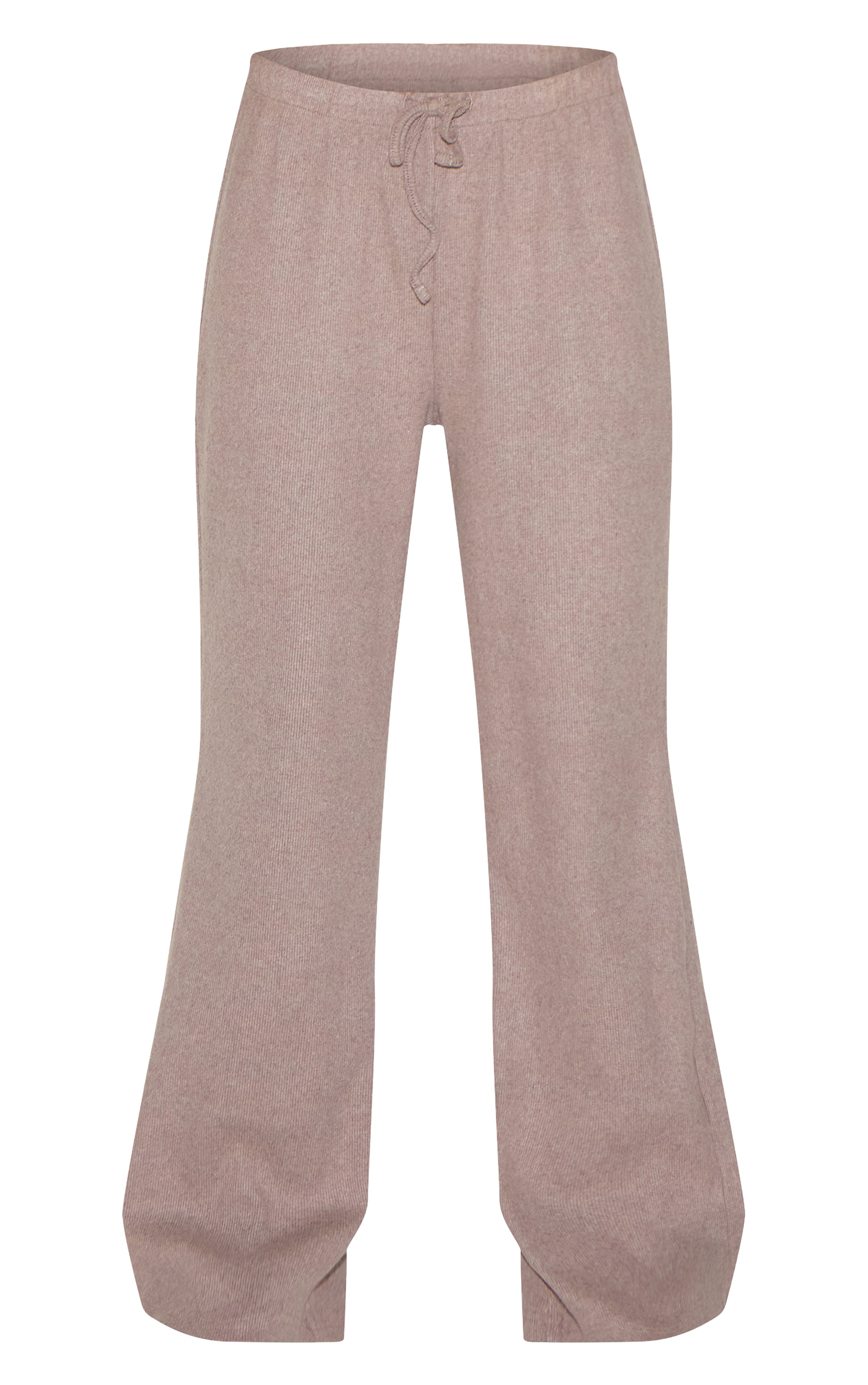 Mushroom Brushed Rib Drawstring Wide Leg Pants image 5