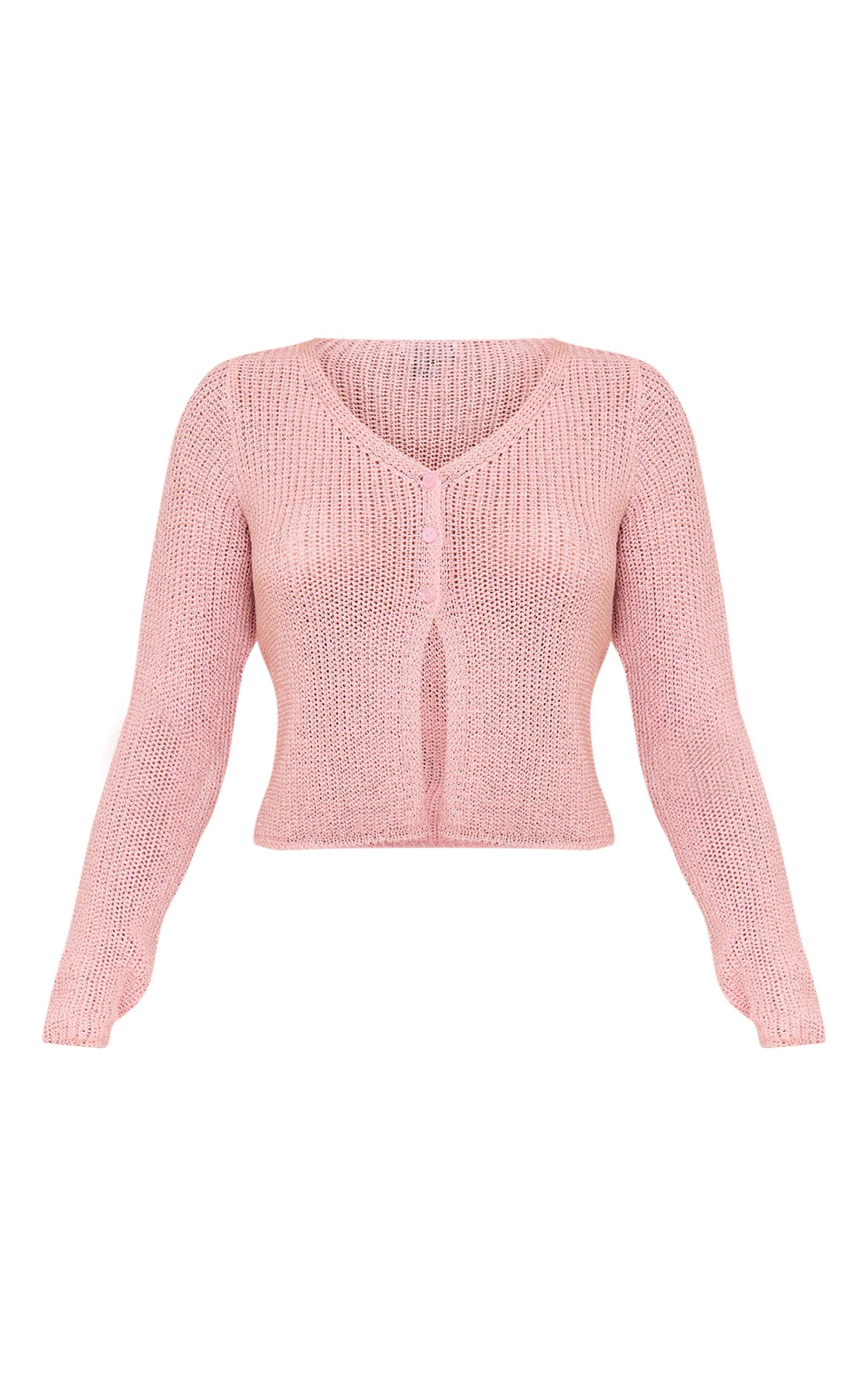 Petite Pink Filagree Button Cardigan image 5
